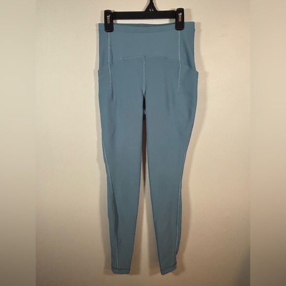 Lululemon Fast and Free Ribbed Nulux High-Rise Leggings Blue Size 4 - Picture 1 of 15